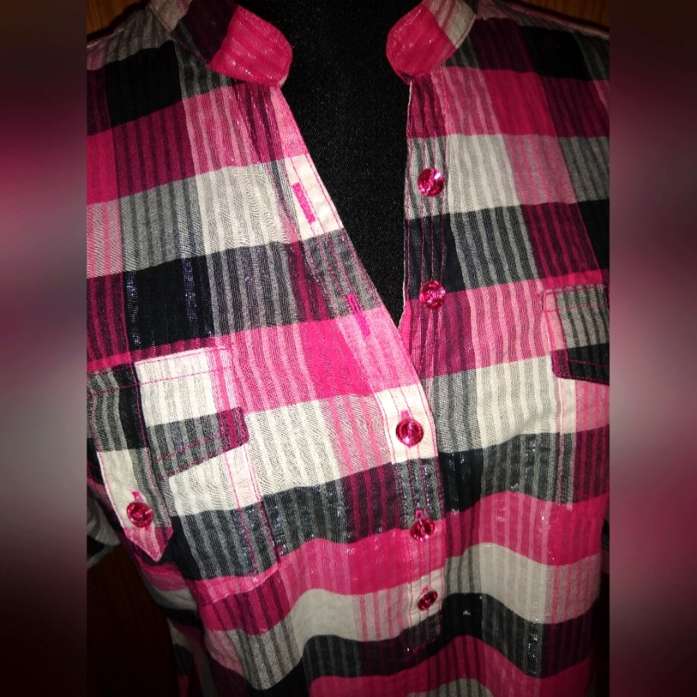 Hot Pink /Black Shimmer Top